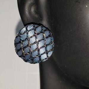 Handcrafted Satin Covered Stud Fashion Earrings